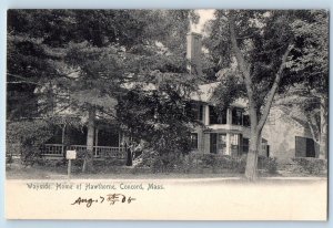 Concord Massachusetts MA Postcard Wayside Home Of Hawthorne Behind Tree Exterior