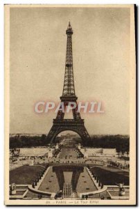 Old Postcard Paris Eiffel Tower