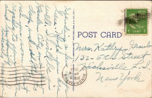 Vtg 1940s Oakland Hotel Whitney Point New York NY Linen Postcard