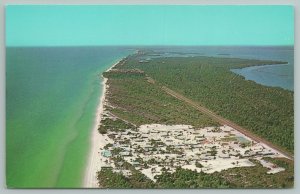 Florida~Aerial View Of Longboat Key Showing Beaches~Vintage Postcard