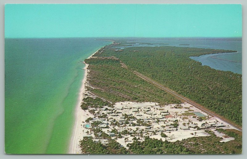 Florida~Aerial View Of Longboat Key Showing Beaches~Vintage Postcard