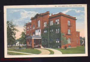 PORT HURON MICHIGAN CITY HOSPITAL BUILDING ANTIQUE VINTAGE POSTCARD