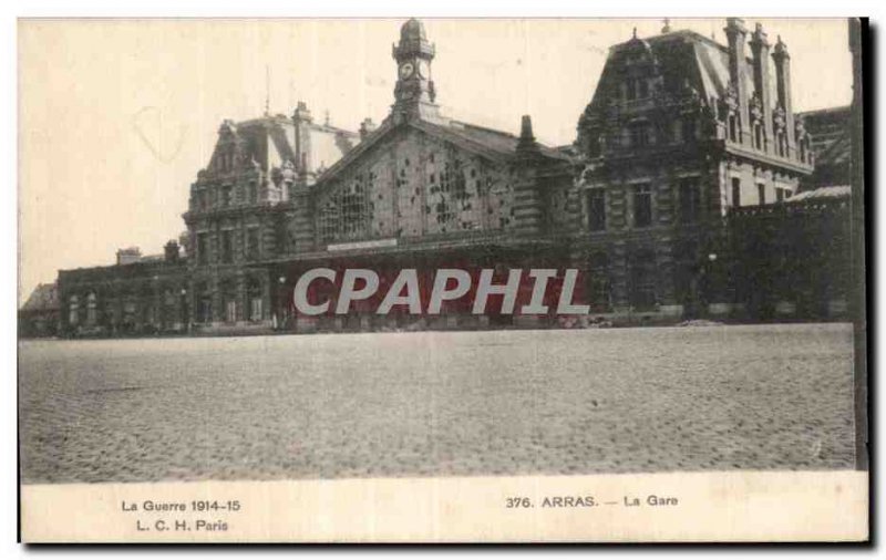 Old Postcard Arras - La Gare