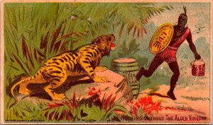 Vintage 1880's Ferocious Tiger Alden Vinegar Victorian Trade Card