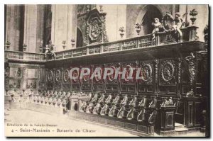 Old Postcard Saint Maximin Woodwork Choir