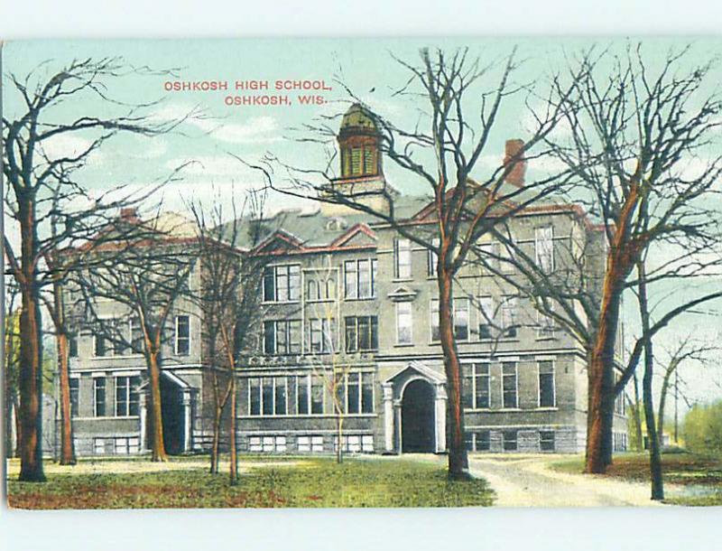 Unused Divided-Back HIGH SCHOOL Oshkosh Wisconsin WI k0209