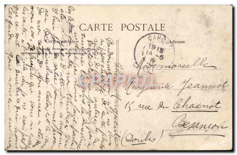 Padirac Old Postcard large pendant