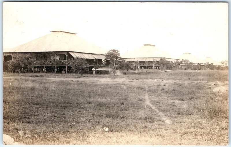 c1910s Africa? Plains RPPC Community Shelters Hut Real Photo Postcard Town A85