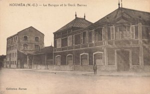 New Caledonia South Pacific La Banque et le Dock Barrau Postcard