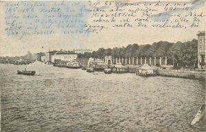 Russia Leningrad Neva river banks 