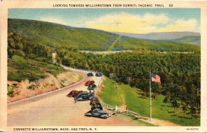 Postcard NY Troy Towards Williamstown from Summit Taconic Trail