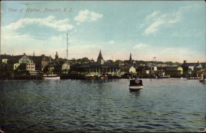 Newport RI Harbor Scene c1910 Postcard #4