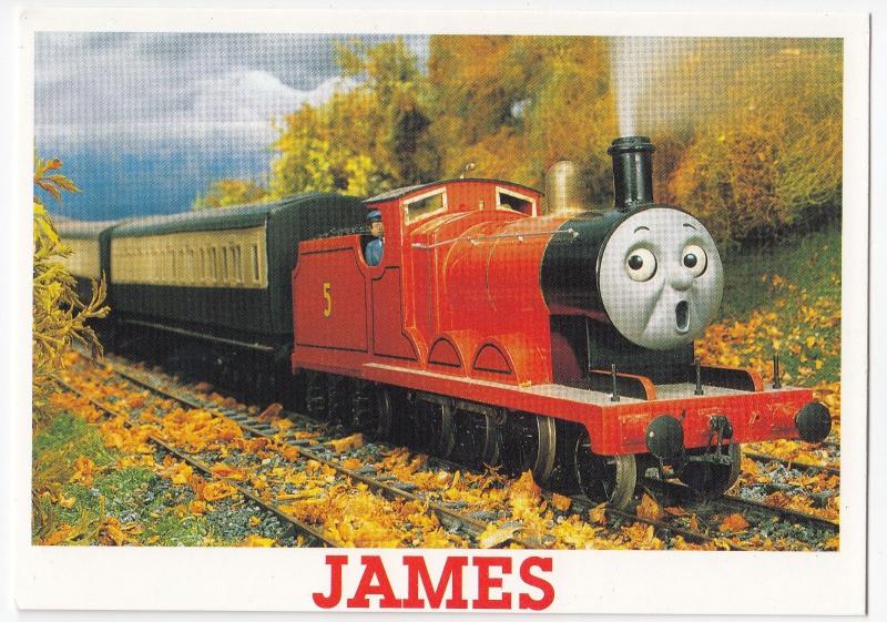 Thomas The Tank Engine & Friends Postcard, Unposted- James, Leaves On The Line