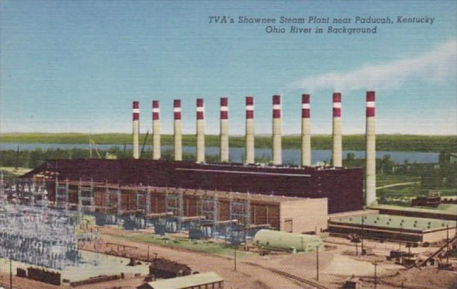 Kentucky TVA's Shawnee Steam Plant Near Paducah Curteich