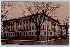 1911 Toledo Ohio Vintage Postcard High School Building Street Road Exterior View