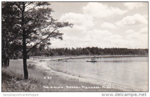 Swimming Beach Menagha Minnesota Real Photo