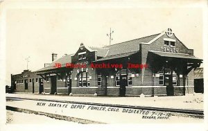 Depot, Colorado, Fowler, RPPC, Santa Fe Railroad Station, Brevard Photo