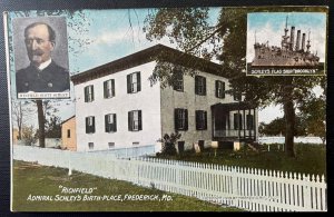 Vintage Postcard 1907-1915 Richfield, Birth-Place of Admiral Schley, Frederick