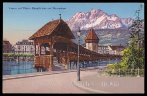 Luzern und Pilatus, Kapellbrucke und Wasserturm