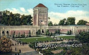 Memorial Museum, Golden Gate Park - San Francisco, CA