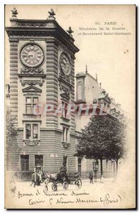 Postcard Old Paris Ministry of War and Boulevard Saint Germain