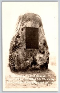 RPPC~Uniontown Pennsylvania~Ft Necessity Boulder Monument~Plaque~1920s Postcard