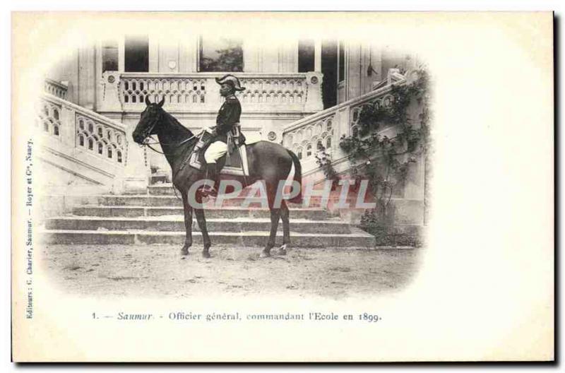 Old Postcard Horse Equestrian Saumur General Officer Commanding the & # 1899 ...