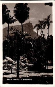 RPPC Rio de Janeiro Brazil CORCOVADO Vintage Postcard KA9