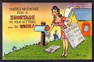 There's No Excuse....,Woman Holding Newspaper,Mailbox,Comic