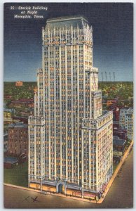 Vintage Linen Postcard Sterick Building at Night Memphis TN 1930s