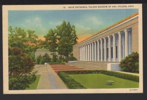 Ohio TOLEDO Main Entrance, Toledo Museum Of Art Pub by Buckeye News Co. ~ Linen