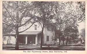 New Harmony Indiana Old Fauntleroy Home B/W Photo Print Vintage Postcard U7090