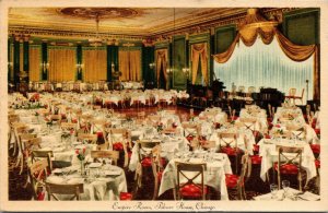 Vtg Chicago Illinois IL Empire Room Palmer House 1940s Linen Postcard