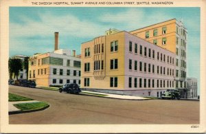 postcard Seattle - Swedish Hospital - Summit Ave and Columbia Street