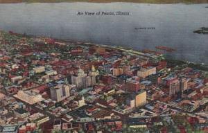 Illinois Peoria Aerial View Curteich