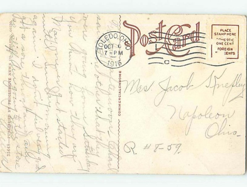 W-border BEACH SCENE Toledo Ohio OH AE9576