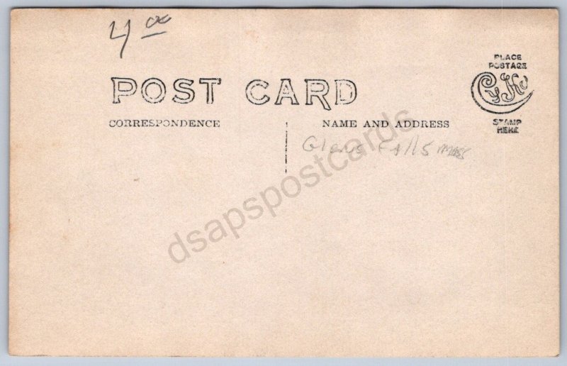 K44/ Glens Falls New York RPPC Postcard c1910 Waterfall River Homes 76