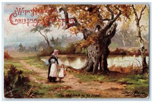1906 With Hearty Christmas Greeting The Old Oak Oilette Tuck Art Postcard