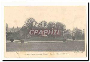 Vitry le Francois Old Postcard Garden Monument Carnot