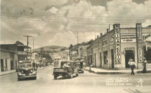 Postcard RPPC Mexico Nogales Campillo Street automobiles 23-9523