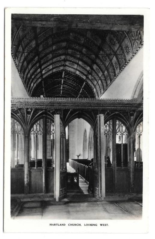 UK Devon Hartland St Nectans Church Rood Screen Vtg Postcard