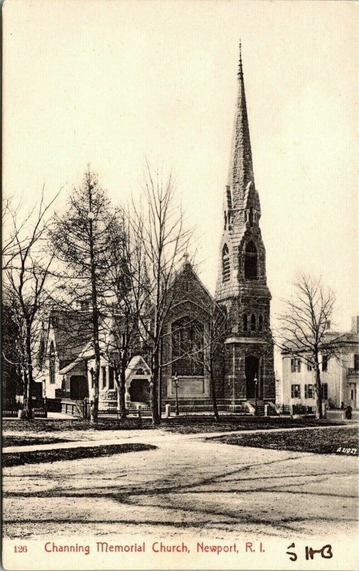 Channing Memorial Church, Newport 126 R.I. Rhode Island Postcard PM 