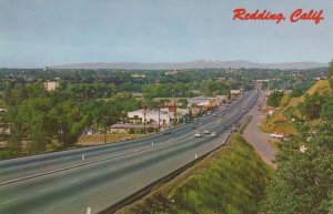 Redding CA Aerial View US 99 299 Shasta County Motel California postcard H159 