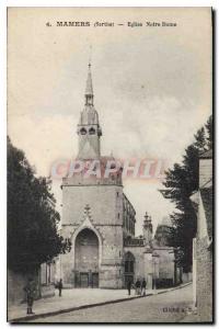 Postcard Old Mamers Sarthe Notre Dame Church