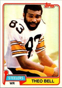 1981 Topps Football Card Theo Bell Pittsburgh Steelers sk60484