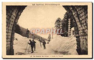 Postcard Old Picturesque Cantal Lioran in Winter Exit Tunnel