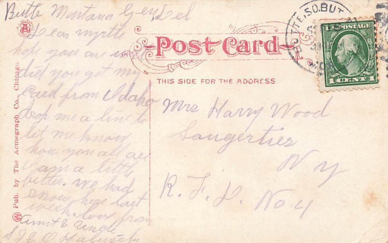 c1910 Loading Copper Ore For Smelters Freight Train Butte  Montana  P519 