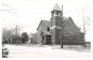 D6/ Ithaca Michigan Mi Real Photo RPPC Postcard c40s M.E. Church Building