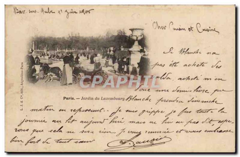 Paris Postcard Old Luxembourg Garden (car chevre goat)