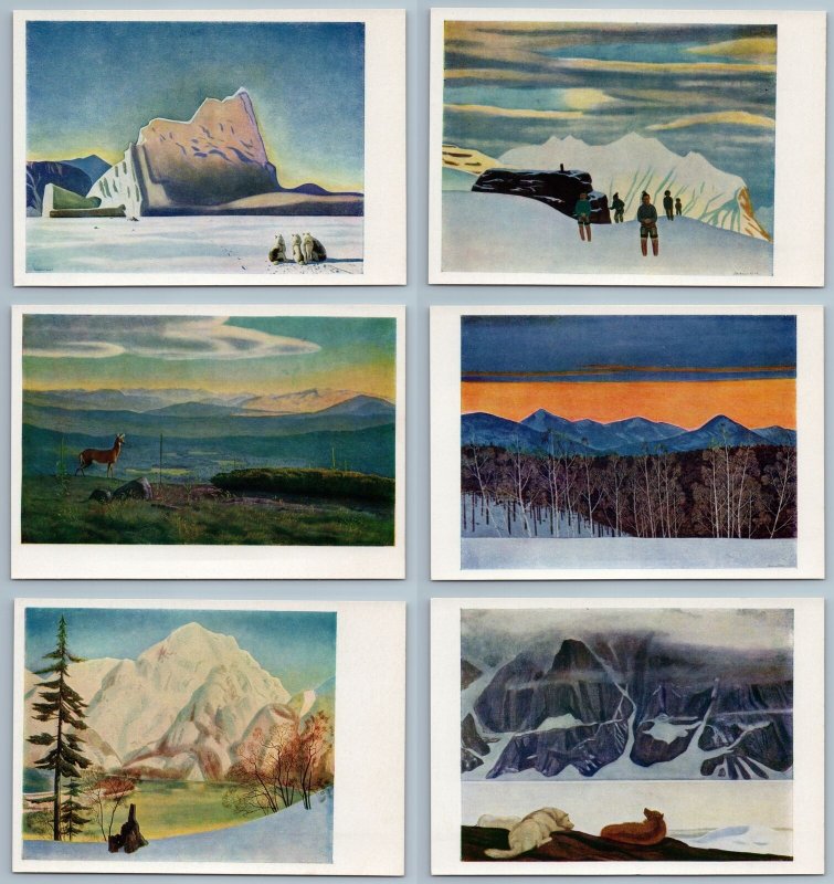 ROCKWELL KENT USA Alaska Propaganda MOBY DICK Eskimo 1963 SET 16 Postcards